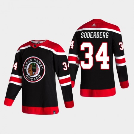 Chicago Blackhawks Carl Soderberg 34 2020-21 Reverse Retro Authentic Shirt - Mannen